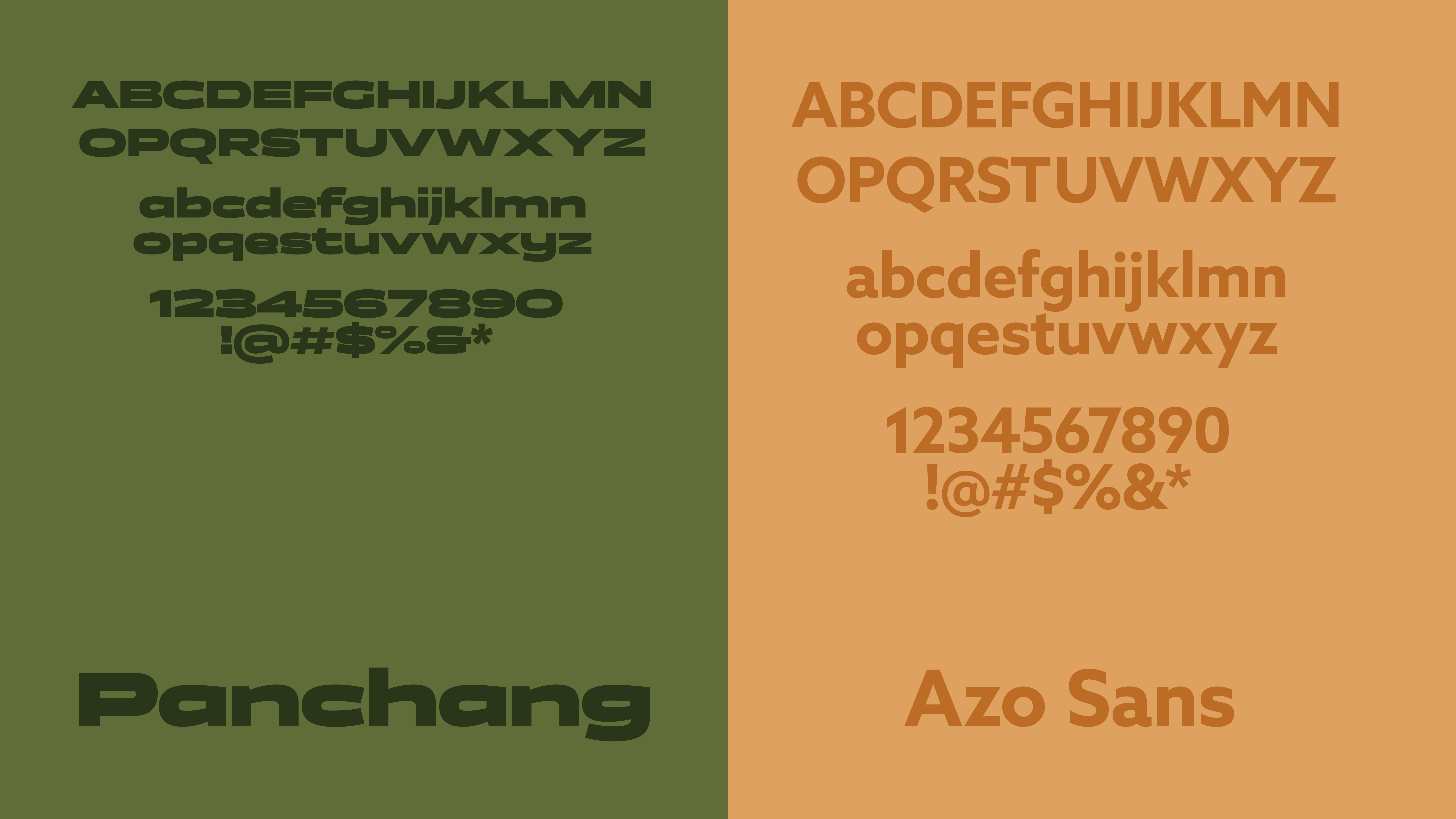 font showcase of panchange and azo sans
