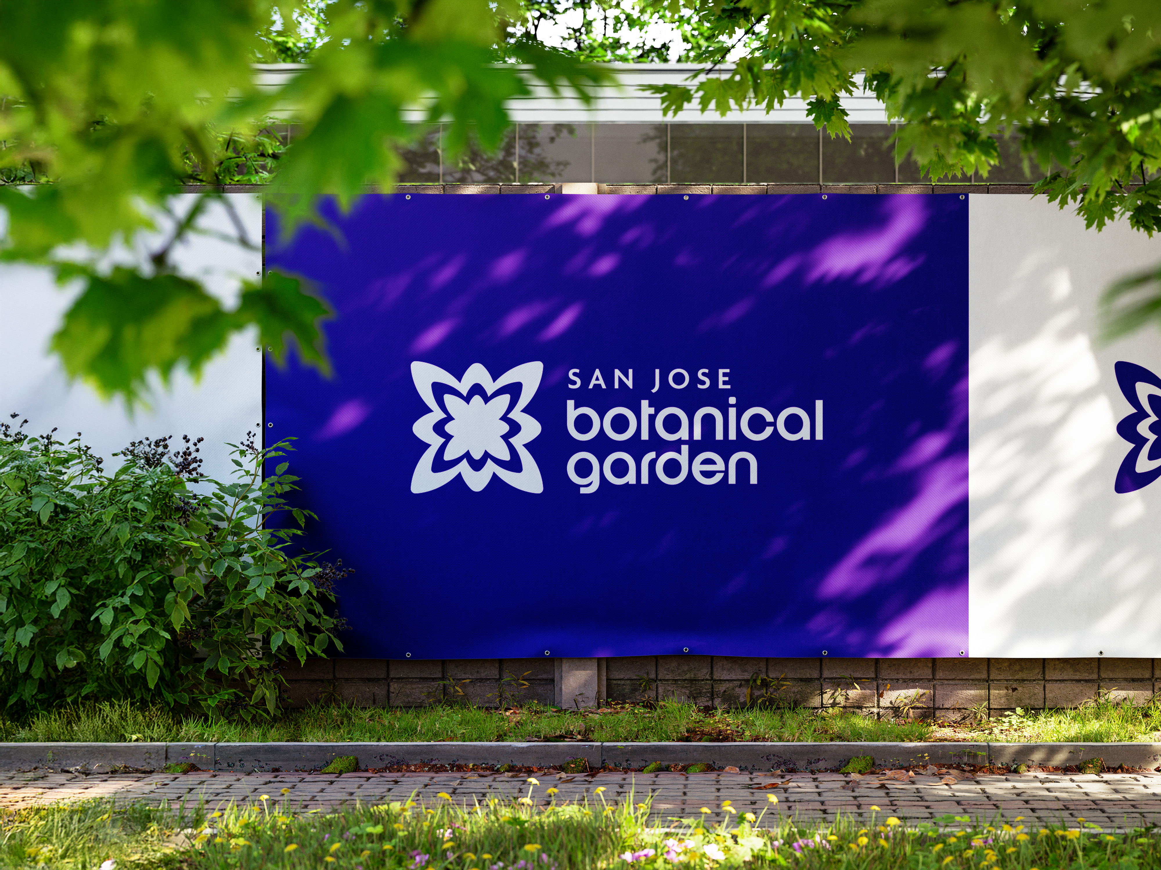 Outside signage of San jose botanical Garden with the logo